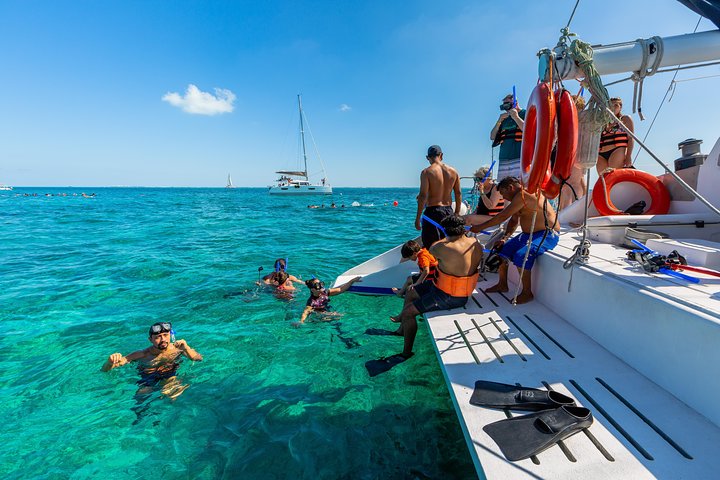 Isla Mujeres Catamaran Tour with Snorkel, Buffet lunch and Open Bar Isla Mujeres Catamaran Tour with Snorkel, Buffet lunch and Open Bar