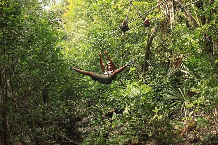 Riviera Maya Jungle Half-Day Tour: ATV, Ziplines, Cenote Swim, Rappel Riviera Maya Jungle Half-Day Tour: ATV, Ziplines, Cenote Swim, Rappel