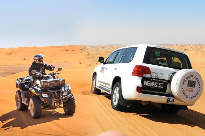 Dubai Desert 4x4 Dune Bashing, Self-Ride 30min ATV Quad, Camel Ride,Shows,Dinner