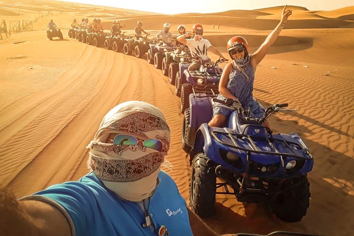 Red Dunes By Quad Bike, Sandsurf, Camels & BBQ at Al Khayma Camp 