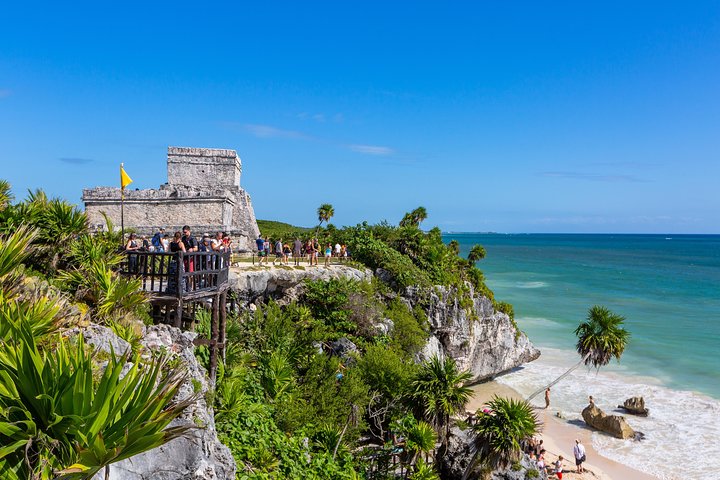 3-in-1 Discovery Combo Tour: Tulum Ruins, Reef Snorkeling Plus Cenote and Caves